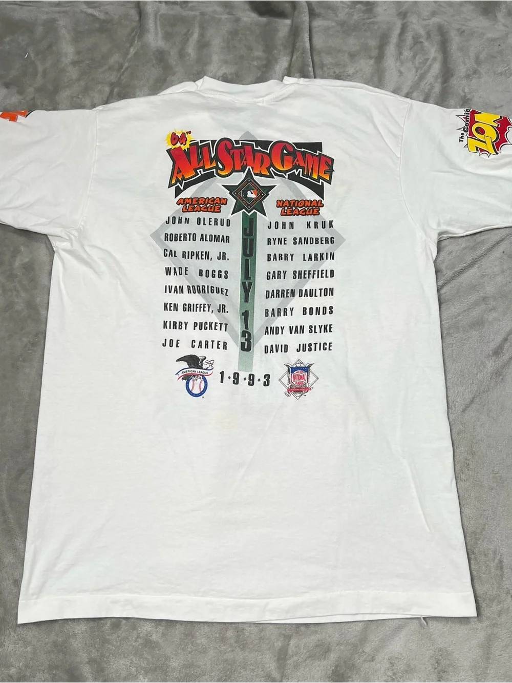 Vintage Baltimore Orioles Fan Fest Tee Mens XL White 1993 Summer Classic Comic